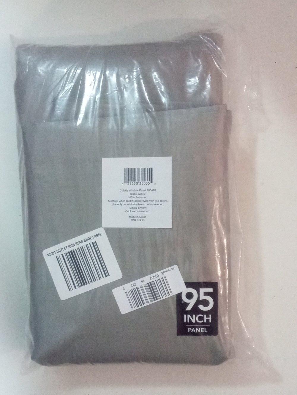 Colette Window Curtain Panel Taupe 95" NWT $37 Sateen